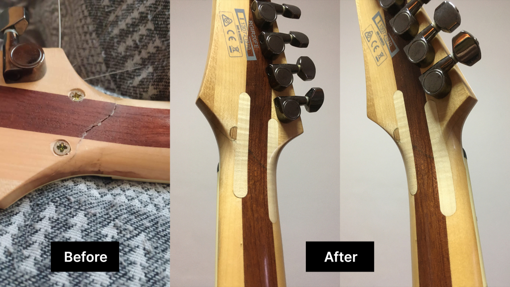 Ibanez RG Iron Label — reparație grif rupt, rectificare taste și setup