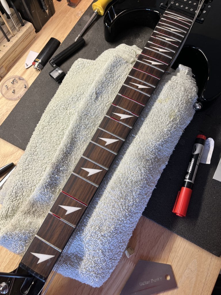 LTD MT-130 — ranforsare știfturi punte, rectificare taste & setup