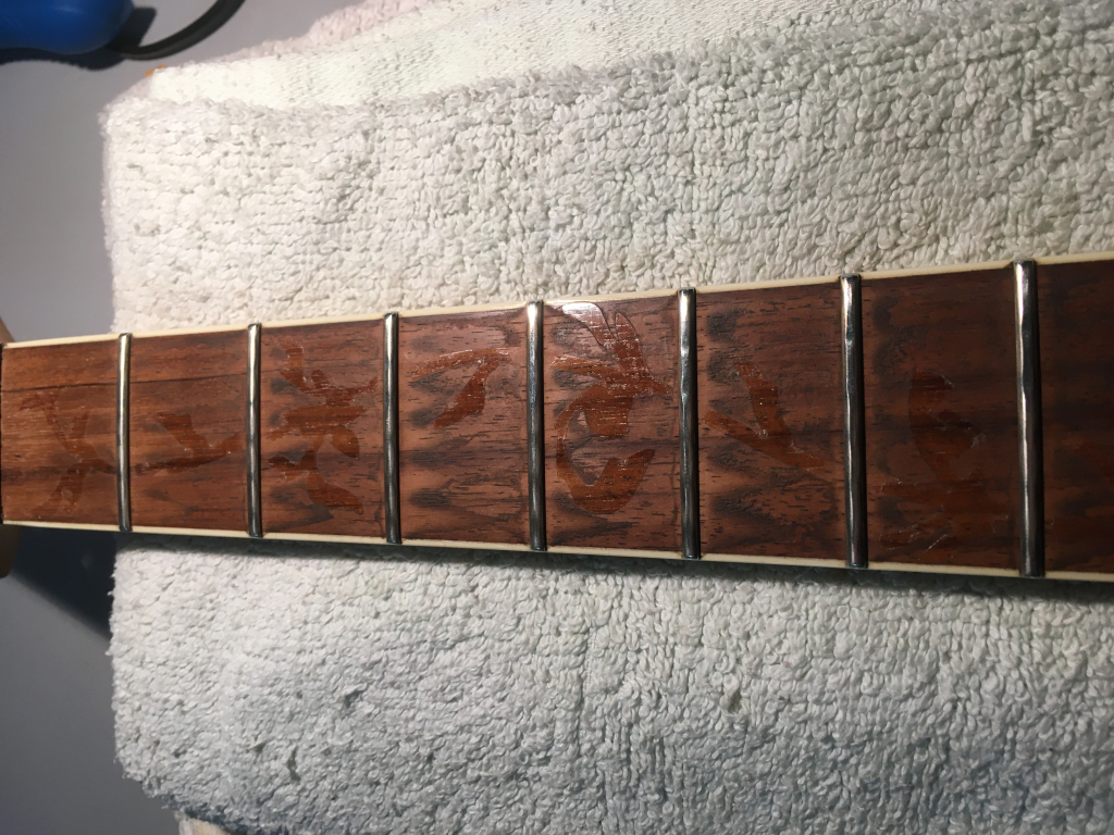 Ibanez RG Iron Label — reparație grif rupt, rectificare taste și setup